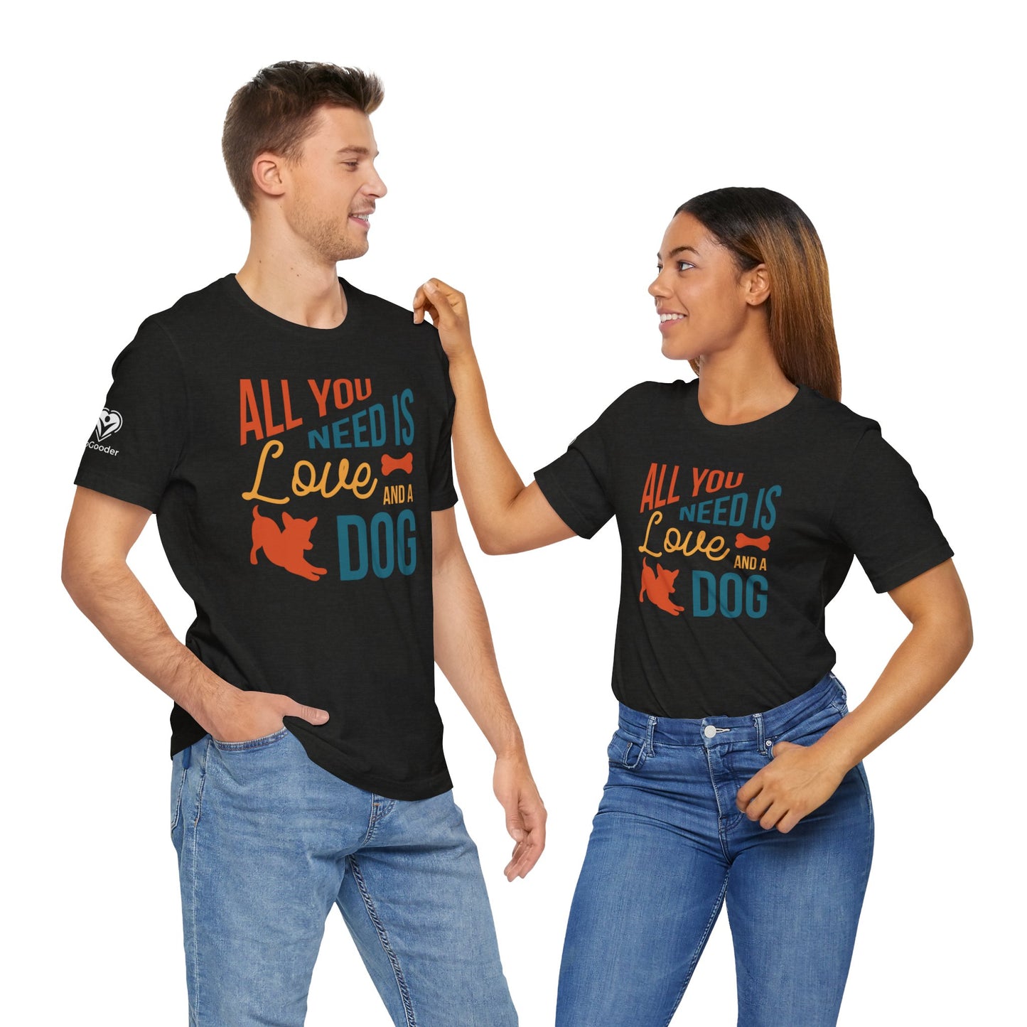 Love And A Dog - Bone Extra Soft Unisex Jersey Short Sleeve Tee